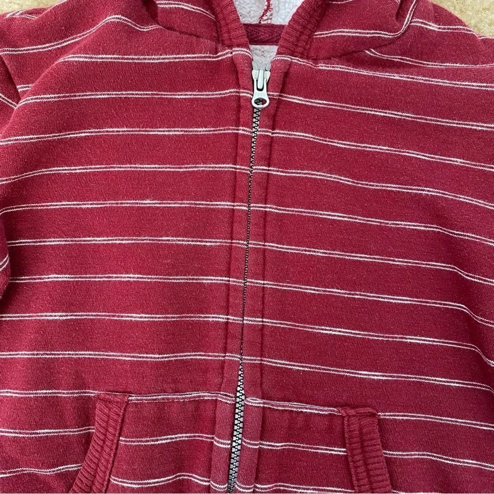 Cherokee Little Boys Red/Burgundy Striped Zip Up Hoodie Size 4T